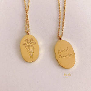 Collier pendentif irrégulier à fleurs symboliques raffiné de 12 mois, tendance, étanche, en acier inoxydable, bijoux raffinés - Product Image 4