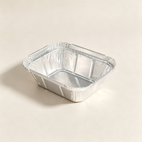 Barquette alimentaire rectangulaire en aluminium jetable robuste pour traiteur et livraison de repas