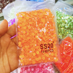 延陀珠光冰SS20荧光霓虹AB玻璃水钻非修补平背水晶14件每袋机切割 - Product Image 4