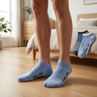 Chaussettes de sport à cheville en coton tricoté jacquard à rayures, personnalisées en usine, respirantes, écologiques, pour enfants, jeunes et adultes, avec bordure de manchette