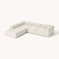 Neu eingetroffen: Luxuriöses Sofa-Set für Wohnzimmer, Hotel oder Villa – Weißes Stoffsofa mit Schwammfüllung, modern, minimalistisch, modular kombinierbar