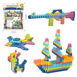 Custom Speelgoed Kids 440Pcs Diy Creatief Schip Vliegtuig Assembleren Kogelblokken Bouwstenen Sets Voor Kinderen