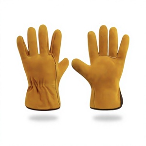 Gants de travail robustes pour la construction, en cuir de mouton de qualité supérieure, avec poignet élastique, antidérapants et résistants aux chocs - Product Image 1