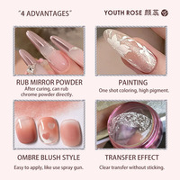 Gel de peinture pour ongles à texture épaisse et haute pigmentation, effet dégradé, neuf compartiments, vente en gros d'usine Youth Rose Nail Supplies