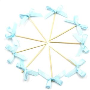 Handmade Bow Toothpick Flags Cake <b>Toppers</b> 12 Cm Disposable Holiday Wedding <b>Birthday</b> Dessert Decorations - Product Image 2