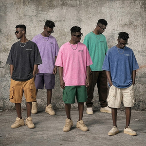 Camiseta Oversize Vintage Lavada de Algodón Pesado Personalizada, Estilo Urbano para Tallas Grandes y Altas, con Logotipo Personalizado, MOQ Bajo, OEM - Product Image 1