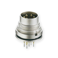 Conector Redondo Macho de Latón para Montaje en Panel IP67 M16, 5A, Impermeable, con Rosca, para PCB, 7 Pines