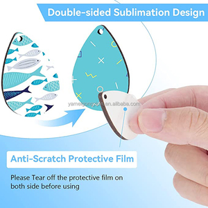 2023 nóng bán tùy chỉnh mới nhiệt chuyển Bông tai cá tính MDF cho cuộc sống hàng ngày đồ trang trí MDF thăng hoa Bông tai khoảng trống - Product Image 2