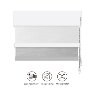 Stores à double rouleau jour et nuit, double couche, fonctionnement silencieux, commande manuelle par chaîne, pour <span class=keywords><strong>bibliothèque</strong></span> et chambre, contrôle de <span class=keywords><strong>la</strong></span> lumière - Product Image 6
