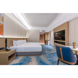 Ensemble de meubles de chambre à coucher <span class=keywords><strong>Leica</strong></span> pour hôtel, lit simple personnalisé, design moderne, taille Queen Size, ensemble de chambre à coucher en bois massif - Product Image 1