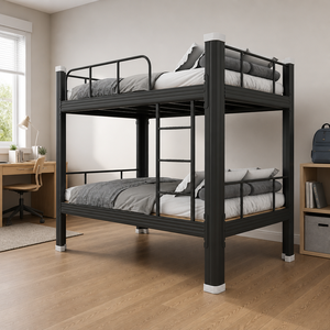 Lit superposé métallique commercial avec structure démontable pour dortoirs étudiants, auberges scolaires et logements de chantier - Product Image 1
