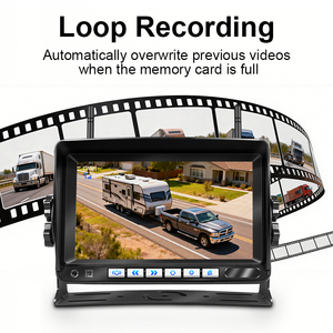 Système de surveillance sans fil à enregistrement en boucle <span class=keywords><strong>pour</strong></span> camions et camping-cars, caméra de recul étanche avec vision nocturne infrarouge et moniteur AHD 7 pouces - Product Image 4