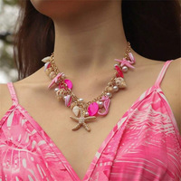 Bohemian Vacation Ocean Series Shell Starfish gargantilla collar perla caballito de mar chica mujeres playa fiesta collar joyería