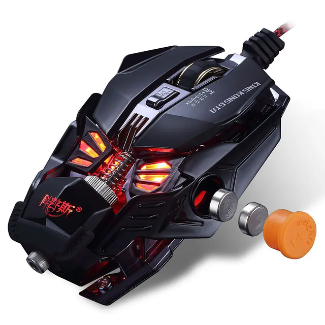 Ergonomic Right-Handed 8-key RGB Backlit LED 4000 DPI Optical Macro Programmable USB Wired Gaming Mouse
