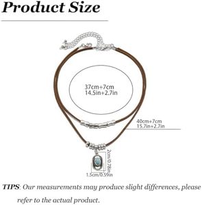 Fashion <strong>Turquoise</strong> Necklace Bohemian Western Style Party Western Cowboy Style Clothing Matching Necklaces Trending <strong>Jewelry</strong> - Product Image 4