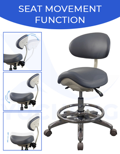 Tabouret ergonomique avec revêtement en microfibre et coussin en éponge haute densité, chaise de dentiste, mobilier de clinique dentaire - Product Image 6