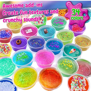 Kit de Slime de 16 Colores para Hacer Manualidades, Fácil de Usar, Bajo Mantenimiento, Calidad Garantizada, Varios Slimes Transparentes con Adornos - Product Image 4