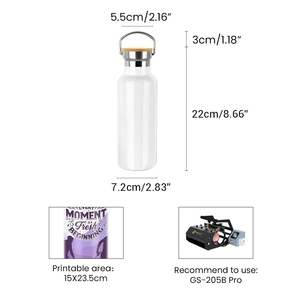 Bouteille isotherme en acier inoxydable blanc de 500 ml, anti-fuite, sous vide, pour sublimation, avec couvercle en bambou, pour bureau, maintien au chaud 6-12 heures, vente en gros - Product Image 4