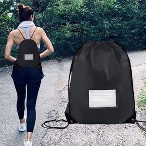 Diy Clothes Shoes Machine Washable <b>Backpack</b> With Id Card Slot Women Men Black Drawstring Bags for Football - Product Image 5