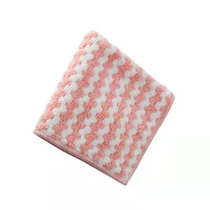 Chiffon de cuisine en microfibre corail 25x25 cm, motif rayé, absorbant, pour nettoyer les casseroles et les poêles - Product Image 1