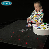 Tapis mural sensoriel en fibre optique noir pour l'autisme, stimulation visuelle, ciel étoilé, tapis en fibre optique avec source lumineuse