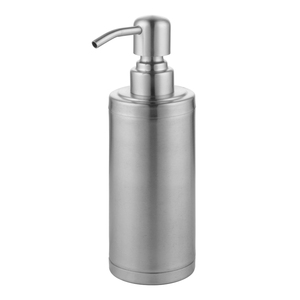 Dispenser <span class=keywords><strong>di</strong></span> Sapone Liquido in Acciaio Inox da 300ml, Bottiglia Cilindrica con Pompa per Shampoo e Sapone, per Bagno e Cucina - Product Image 1