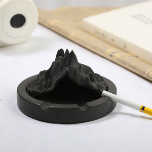 Cendrier en ciment personnalisé original avec couvercle anti-poussière ornement de maison créatif pour salon chez l'habitant article décoratif de bureau - Product Image 2