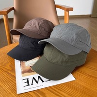 Vente en gros de casquette de baseball en nylon vintage à cinq panneaux casquette imperméable de course et de sports de plein air avec fermeture arrière ajustée