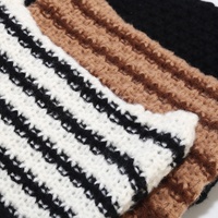Bonnet tricoté rayé pour l'automne et l'hiver, style décontracté, doux, chaud et mignon pour femmes et filles