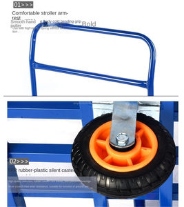 Carretilla de plataforma plegable de metal para el hogar y la oficina, <span class=keywords><strong>remolque</strong></span> de transporte para mudanzas - Product Image 3