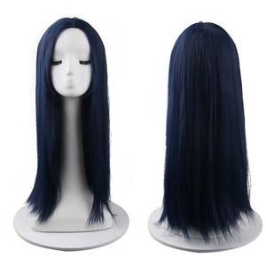 Superbe perruque synthétique longue bleu foncé style kimono Kaguya-hime pour costume <span class=keywords><strong>de</strong></span> cosplay <span class=keywords><strong>de</strong></span> princesse japonaise, idéale pour les fêtes anime féminines - Product Image 1