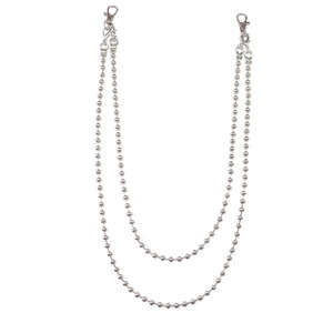 Double Layer Beaded Metal Waist <b>Chain</b> For Men Casual Hip Hop Denim Pants Accessory Zinc Alloy White K - Product Image 5