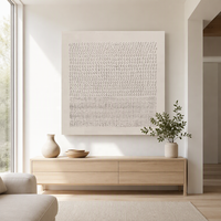 Grande peinture à l'huile texturée minimaliste Wabi-Sabi, art abstrait moderne fait main sur toile, beige neutre, art mural pour salon