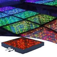 Plancher de danse étoilé LED d'usine IP65 simple ou couleur miroir 3D extérieur filaire piste de danse LED étoilée pour fête de club de mariage