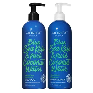 Private Label Blue Sea Kale & Pure Coconut Water Weightless Hydration Shampoo and Conditioner Nourishing Revitalize Hair