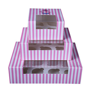 Tùy chỉnh in mini <span class=keywords><strong>cupcake</strong></span> hộp bó hoa và bao bì với cửa sổ, Bán Buôn <span class=keywords><strong>cupcake</strong></span> hộp và khay - Product Image 5