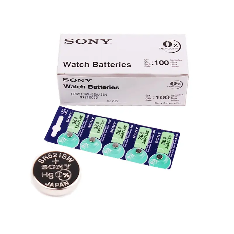 Yeni satış ucuz fiyat yüksek kalite 1.55V düğme pil elektronik ürün için 0% Hg 377 düğme hücre 626 ag4 sony için izle