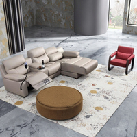 Canapé inclinable d'angle moderne en forme de L Table basse Mobilier de maison avec rangement et porte-gobelets Canapés fonctionnels pour le salon