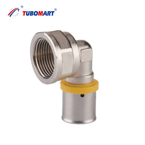 Raccordi a pressare in ottone TUBOMART OEM per tubi PEX, gomito femmina da 1/2 per tubazioni multistrato e <span class=keywords><strong>gas</strong></span> - Product Image 1