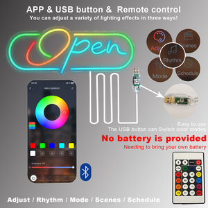 Thiết kế miễn phí Led Neon dấu hiệu logo thương mại. Mở dấu hiệu RGB + điều khiển từ xa tùy chỉnh đèn neon - Product Image 5