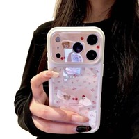 Coque de téléphone en silicone et acrylique avec motif floral mignon pour iPhone 17 Pro Max 16 15 Plus 14 Pro – Housse de protection souple et adorable