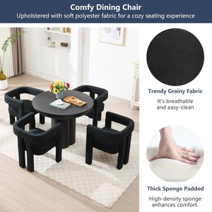 <span class=keywords><strong>Set</strong></span> di 2 Sedie da Pranzo Moderne / Sedie per Soggiorno, Poltrona in Tessuto, <span class=keywords><strong>Sedia</strong></span> Imbottita a Botte - Product Image 2