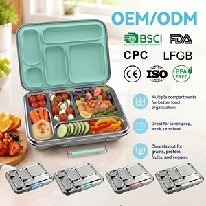 Factory Price FDA LFGB Certified BPA-free Leakproof Multi-layer Portable Tritan Stainless Steel Bento <b>Lunch</b> <b>Box</b> - Product Image 1
