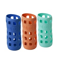 Couvercle de bouteille d'eau en verre de Silicone en forme personnalisée, housse de protection, manchon de bouteille d'eau en verre de Silicone