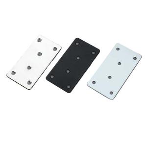 <b>Flat</b> Angle Bracket Steel 180 Degree Fixing Plate Durable Furniture Connector White <b>Black</b> Silver Color Options - Product Image 1