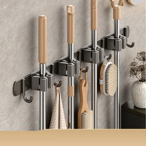 Porte-outils de stockage mural en aluminium robuste <span class=keywords><strong>pour</strong></span> vadrouille et balai <span class=keywords><strong>pour</strong></span> usage domestique - Product Image 3