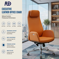Chaise de bureau de direction moderne de luxe à dossier haut en cuir PU, ergonomique, pivotante, avec base chromée, pour bureau à domicile, salon, hôtel