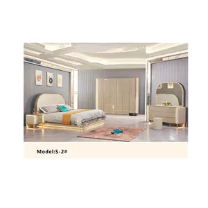 En son yatak odası setleri OEM özelleştirilmiş setleri Modern renk tasarım yatak malzemesi MDF