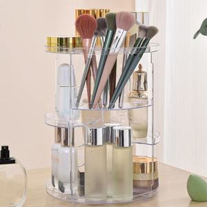 360 Rotating Acrylic <b>Makeup</b> Organizer Cosmetic Storage <b>Box</b> for Skincare Lipstick & More - Perfect for Dorms & Bathroom Vanity - Product Image 4