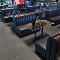 Ensemble table et chaises de salle à manger en bois massif, design moderne, pour usage commercial, idéal pour bars, salles de danse, KTV et restaurants.